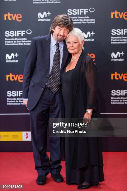 Trevor Nunn and Actress Judi Dench attends 'Red Joan' premiere during the 66th San Sebastian International Film Festival at Kursaal Palace on...