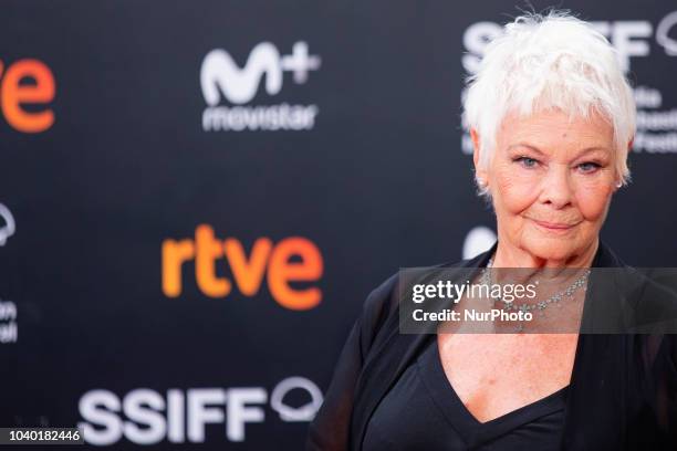 Actress Judi Dench attends 'Red Joan' premiere during the 66th San Sebastian International Film Festival at Kursaal Palace on September 25, 2018 in...