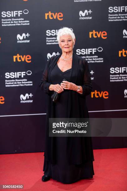 Actress Judi Dench attends 'Red Joan' premiere during the 66th San Sebastian International Film Festival at Kursaal Palace on September 25, 2018 in...