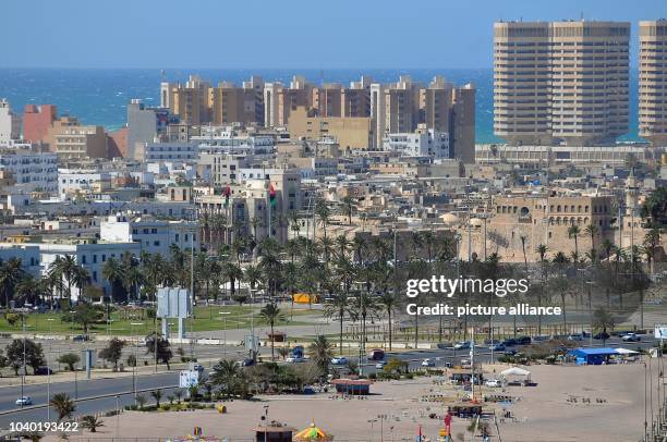 View of the city centre, the area around Martyrs' Square, the old town, and office and housing towers in Tripoli, Libya, 15 March 2013. One can enjoy...