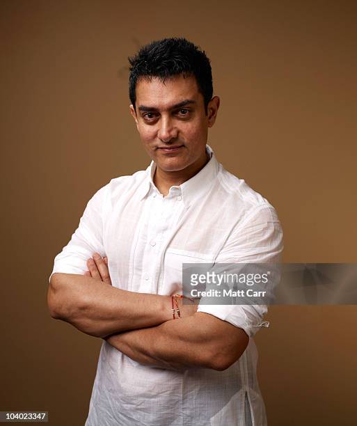 Actor Aamir Khan from "Dhobi Ghat" poses for a portrait during the 2010 Toronto International Film Festival in Guess Portrait Studio at Hyatt Regency...