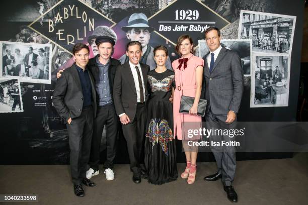 German actor Sebastian Urzendowsky, German actor Anton von Lucke, German actor Volker Bruch, German actress Liv Lisa Fries, Fritzi Haberlandt and...