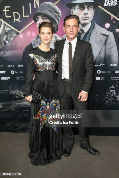 German actress Liv Lisa Fries and German actor Volker Bruch attend the premiere of the film '1929 - Das Jahr Babylon' at Delphi Filmpalast on...