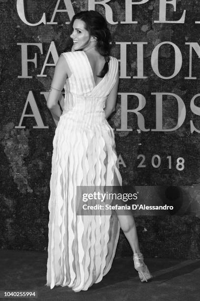 Stefania Spampinato attends the Green Carpet Fashion Awards at Teatro Alla Scala on September 23, 2018 in Milan, Italy.