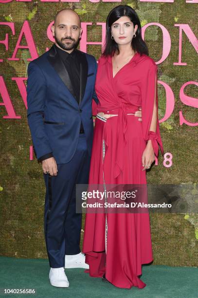 Alessandro Biasi and Valentina Siragusa attend the Green Carpet Fashion Awards at Teatro Alla Scala on September 23, 2018 in Milan, Italy.
