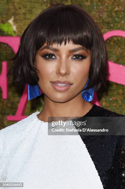 Kat Graham attends the Green Carpet Fashion Awards at Teatro Alla Scala on September 23, 2018 in Milan, Italy.