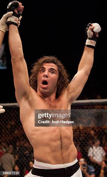 Clay Guida is victorious over Justin James at UFC 64 at the Mandalay Bay Events Center on October 14, 2006 in Las Vegas, Nevada.