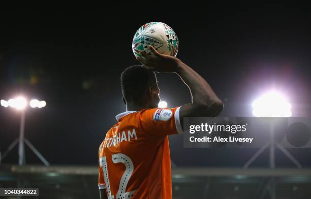 The official match ball is seen during the Carabao Cup Third Round match between Blackpool and Queens Park Rangers at Bloomfield Road on September...