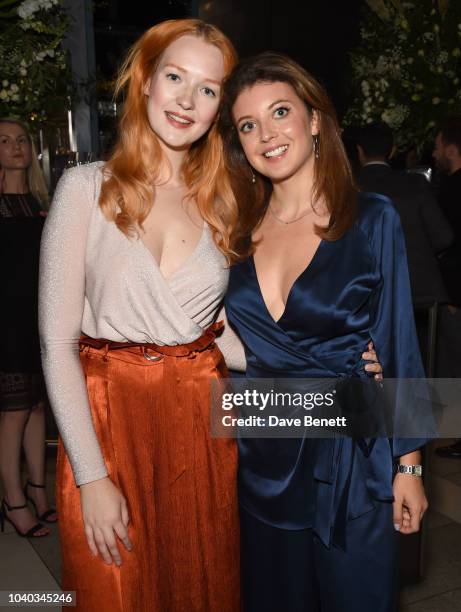 Victoria Clay and Emily Warburton-Adams attend the Olay Celebrity and Influencer launch party at Sky Garden on September 25, 2018 in London, England.