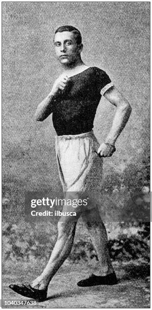 antique photograph: athlete - runner portrait stock illustrations