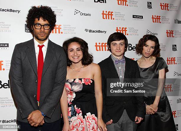 Writer/Director Richard Ayoade and actors Yasmin Paige, Craig Roberts, and Sally Hawkins attend the "Submarine" Premiere held at Winter Garden...