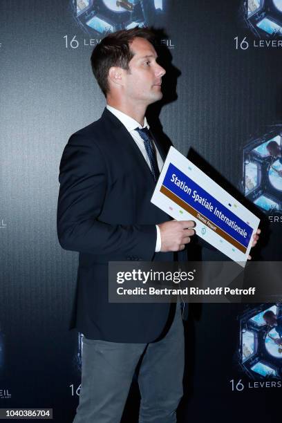 Astronaut Thomas Pesquet attends the "16 Levers de Soleil" Paris Premiere at Le Grand Rex on September 25, 2018 in Paris, France.