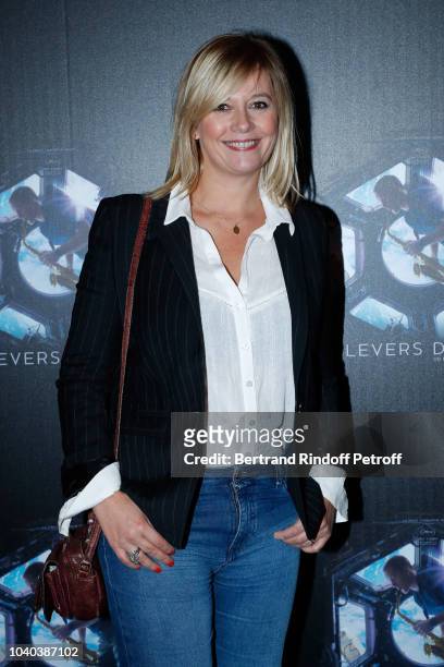 Host Flavie Flament attends the "16 Levers de Soleil" Paris Premiere at Le Grand Rex on September 25, 2018 in Paris, France.