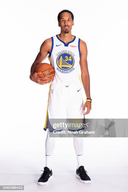 Shaun Livingston of the Golden State Warriors poses for a portrait during Media Day on September 24, 2018 at the Warriors Practice Facility in...