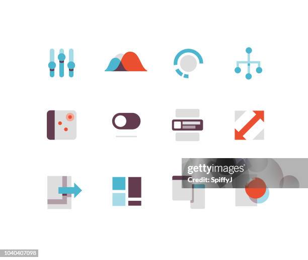 interface flat icons - toggle switch stock illustrations
