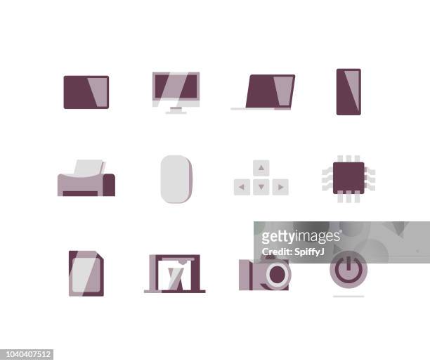 computers and devices flat icons - smart phone angle stock illustrations