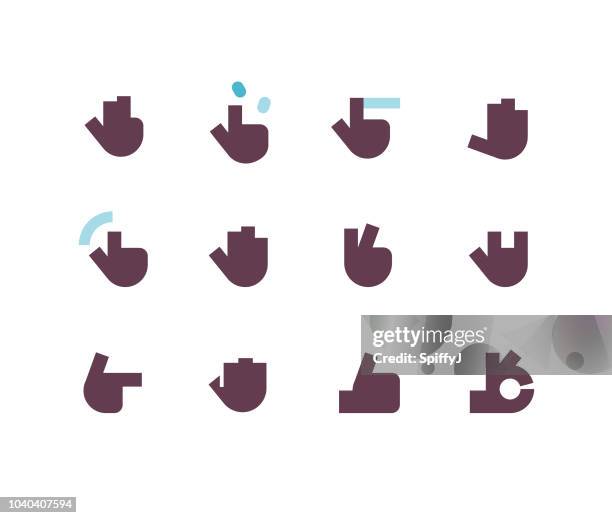 gestures flat icons - tapping stock illustrations