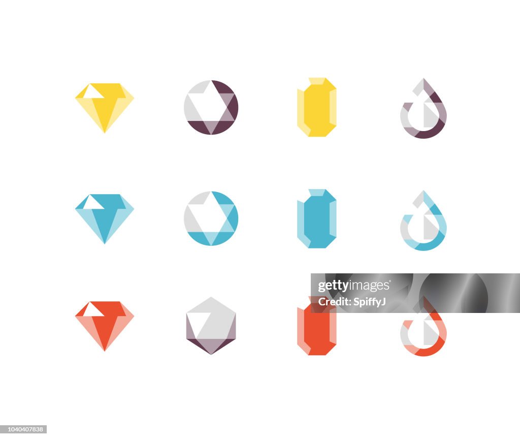 Iconos planos joyas