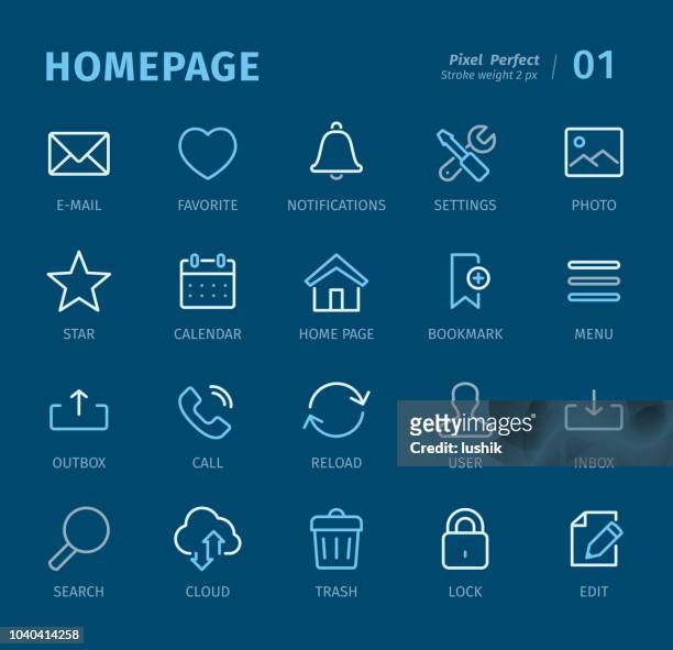 homepage - gliederung symbole mit bildunterschriften - identification chart stock-grafiken, -clipart, -cartoons und -symbole