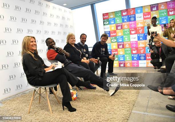 Female Quotient CEO Shelley Zalis, Recording artist Akon, Prime Minister of Norway Erna Solberg, Haakon, Crown Prince of Norway, and Actor Nikolaj...