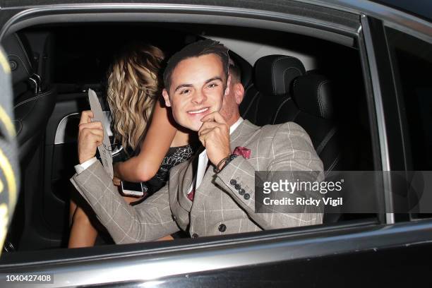 Tom Zanetti and Hayley Hughes seen attending National Reality TV Awards at Porchester Hall on September 25, 2018 in London, England.