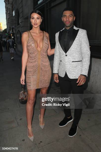 Jermaine Pennant and Alice Goodwin seen attending National Reality TV Awards at Porchester Hall on September 25, 2018 in London, England.