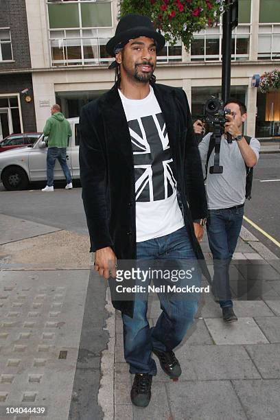 David Haye Sighted arriving at BBC Radio One on September 13, 2010 in London, England.