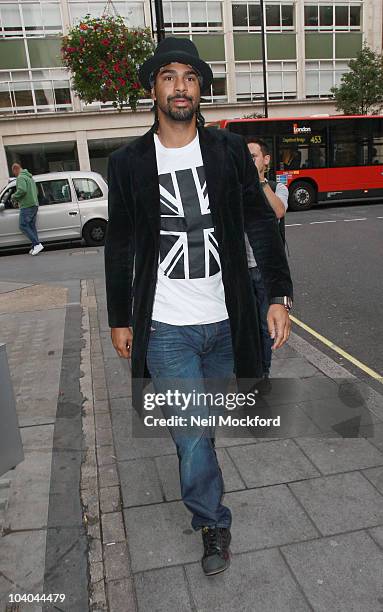 David Haye Sighted arriving at BBC Radio One on September 13, 2010 in London, England.