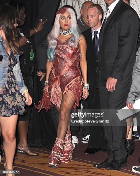 Lady Gaga attends the 2010 MTV Video Music Awards at Nokia Theatre L.A. Live on September 12, 2010 in Los Angeles, California.