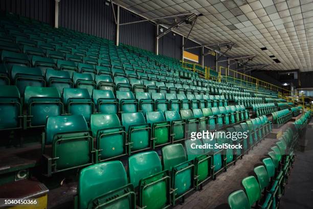 empty rows of seats in an ice rink - empty ice rink stock pictures, royalty-free photos & images