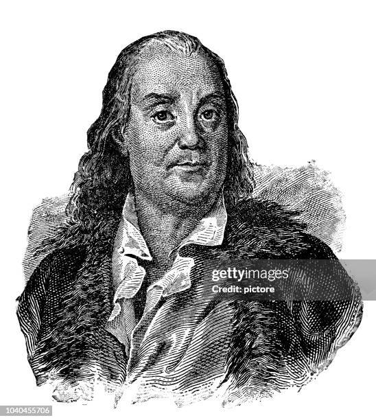 benjamin franklin (1706-1790) - benjamin franklin stock illustrations