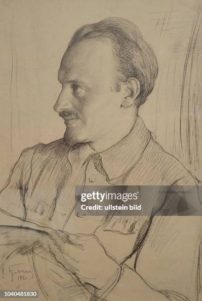 Portrait von Nikolai Iwanowitsch Bucharin , sowjetischer Politiker