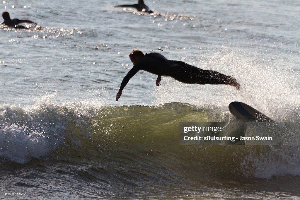 Surfing silhouette