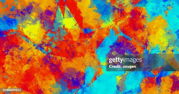 abstract 3d geometric painting background - arte moderna foto e immagini stock
