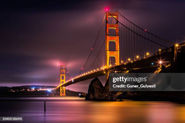 golden gate bridge - golden gate bridge night stock pictures, royalty-free photos & images