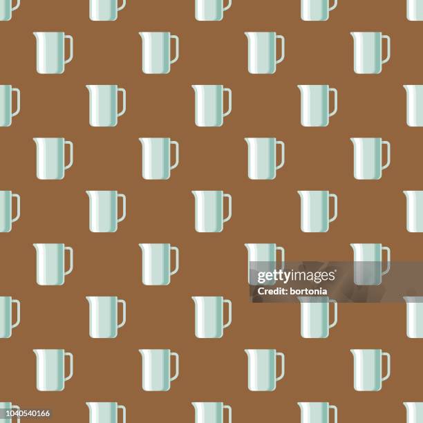 frothing pitcher seamless pattern - coffee foam pattern stock illustrations