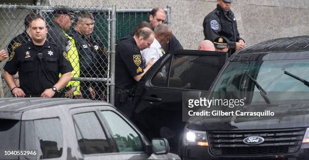 Actor/stand-up comedian Bill Cosby is taken out of the Montgomery County Courthouse to state prison in shackles after being Sentenced to 3 to 10...