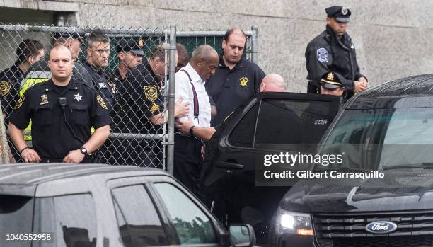 Actor/stand-up comedian Bill Cosby is taken out of the Montgomery County Courthouse to state prison in shackles after being Sentenced to 3 to 10...