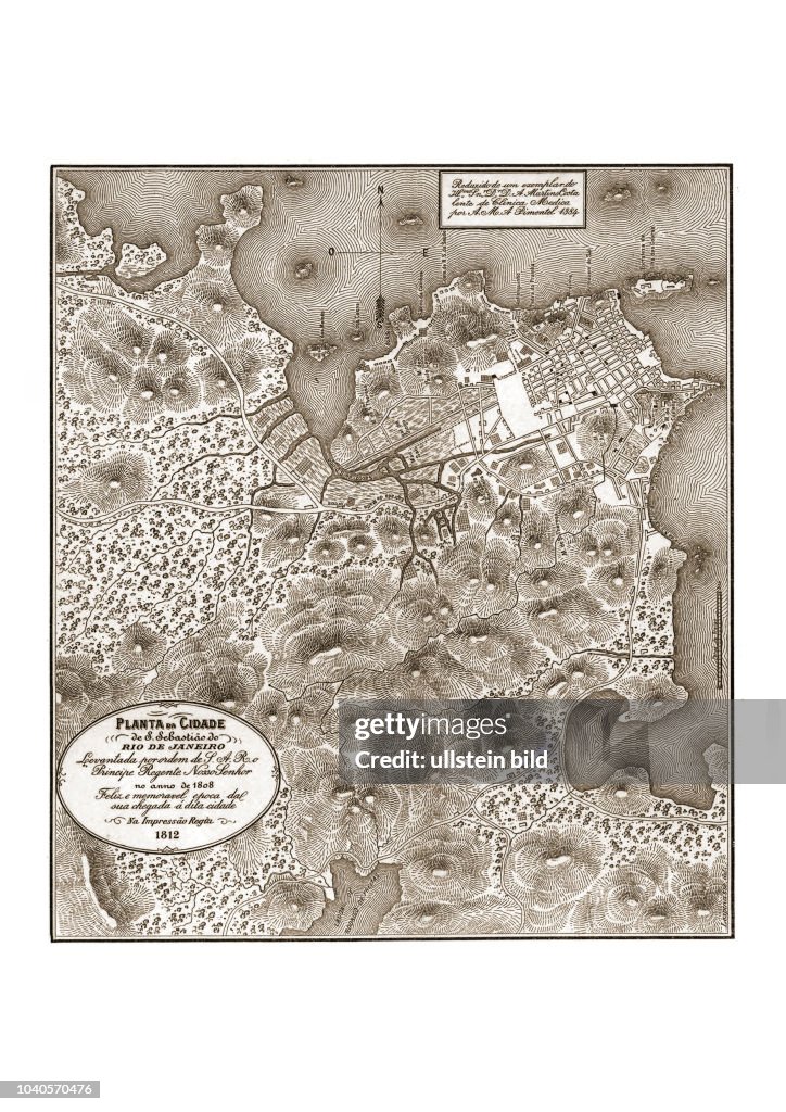 Rio de Janeiro 1808. Planta da cidade de S. Sebastio do Rio de Janeiro / levantadada por ordem de S.A. Ro. Principe Regente Nosso Senhor no anno de 1808, feliz e memoravel epoca dal sua chegada a dita cidade ; Lespinasse, del.