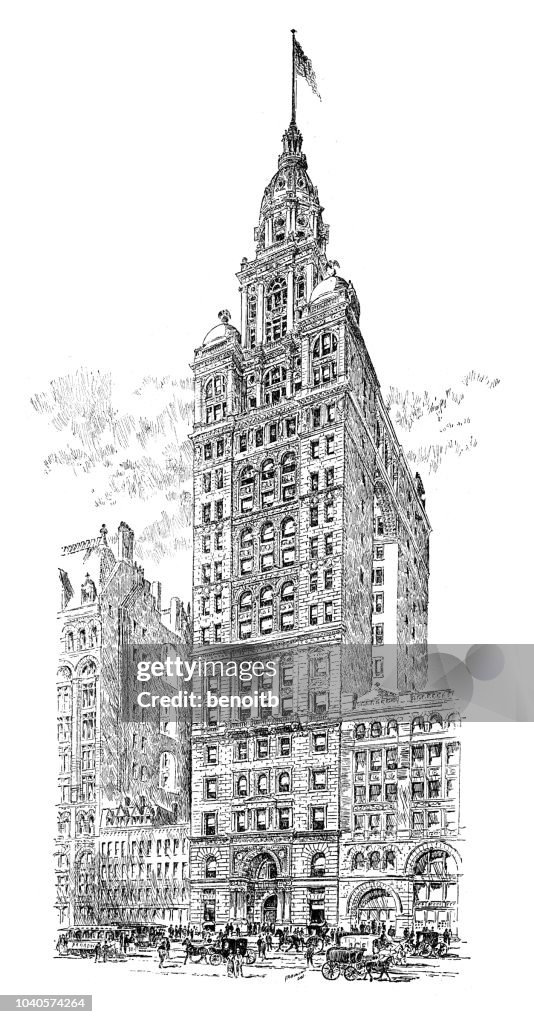 Oud gebouw in New York City, dat in 1963 werd afgebroken