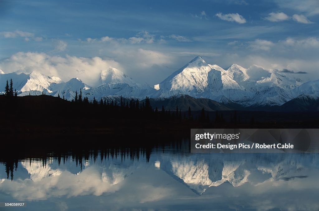 Alaska Range Mountains Reflected In Wonder Lake In Denali National Park