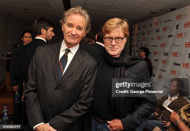 Actor Kevin Kline and Director Robert Redford arrive at "The Conspirator" Premiere held at Roy Thomson Hall during the 35th Toronto International...