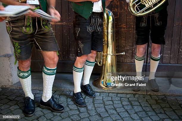 beer hall interior, musicians - german culture stock pictures, royalty-free photos & images