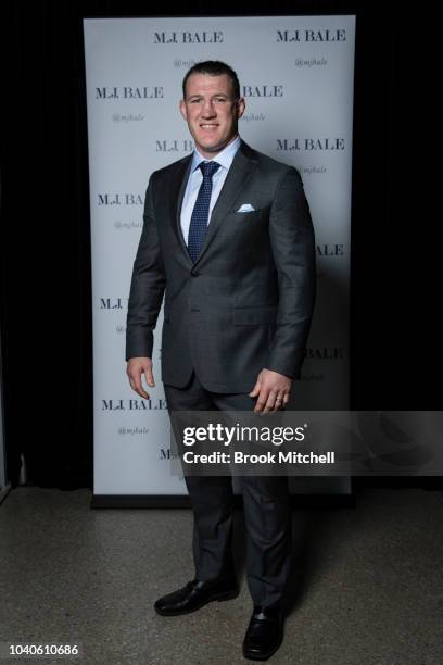 Paul Gallen wears M.J. Bale for the 2018 Dally M Awards at Overseas Passenger Terminal on September 26, 2018 in Sydney, Australia.