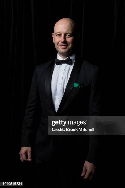 Todd Greenberg wears M.J. Bale for the 2018 Dally M Awards at Overseas Passenger Terminal on September 26, 2018 in Sydney, Australia.