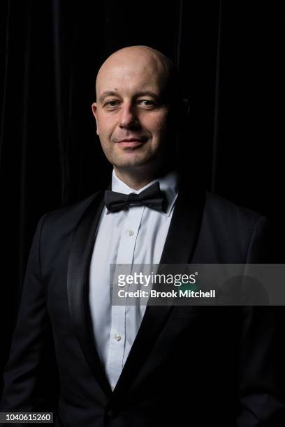Todd Greenberg wears M.J. Bale for the 2018 Dally M Awards at Overseas Passenger Terminal on September 26, 2018 in Sydney, Australia.