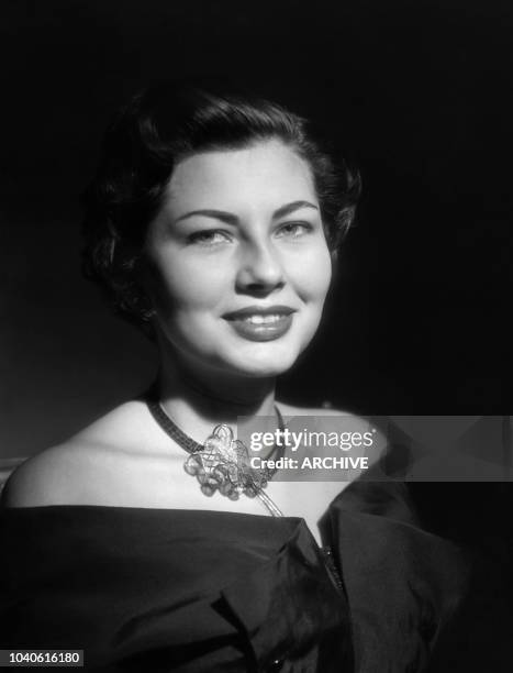 Portrait taken on December 14, 1951 at the Studio Harcourt in Paris shows Princess Soraya of Iran , second wife and Queen Consort of Mohammad Reza...