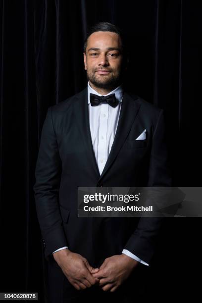 John Sutton wears M.J. Bale for the 2018 Dally M Awards at Overseas Passenger Terminal on September 26, 2018 in Sydney, Australia.