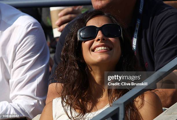 Maria Francisca Perello, Rafael Nadal's girlfriend, watches the men's singles final match between Novak Djokovic of Serbia and Rafael Nadal of Spain...