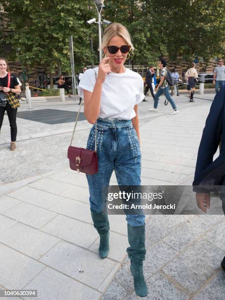 Alessia Marcuzzi is seen during Milan Fashion Week Spring/Summer 2019 on September 19, 2018 in Milan, Italy. (Photo by Arnold Jerocki/Getty Images